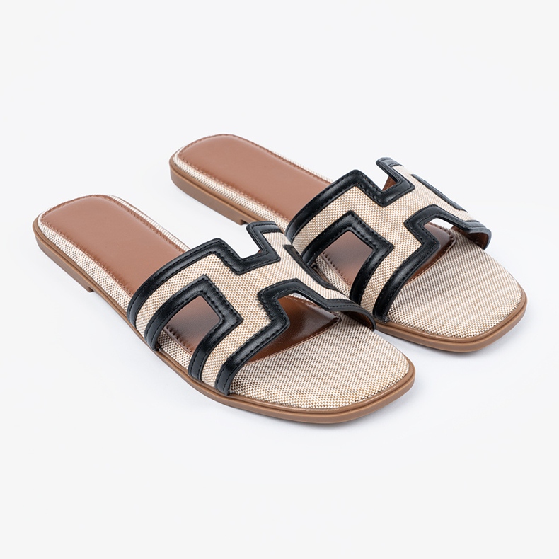 Seastar Papuče s ukrasnim izrezima crno 1