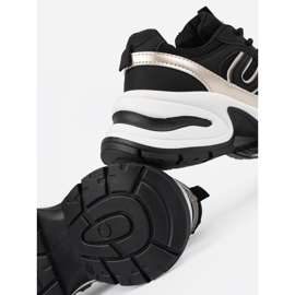 Crne ženske tenisice sa zlatnim umetcima crno 1