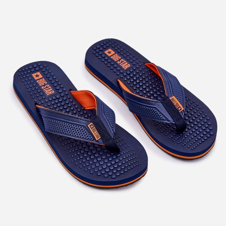 Big Star Muški flip -flops velika zvijezda rr174437 mornarsko plava 1