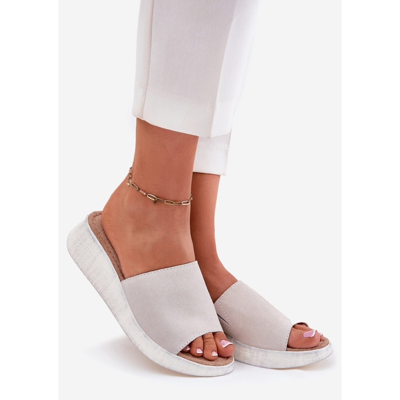 Ženski antilop lepršavi na panto fino rr267044 sivi klin siva 1