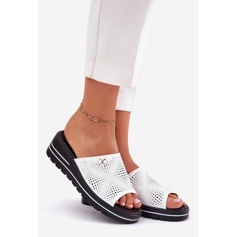 Ženske kožne flip flops Vinceza 41477 White bijela 1