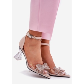 Elegantne pumpe s Vinceza 62212 bež luk 1