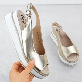 Filippo Golden Metallic kožne sandale zlatna 1