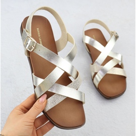 Ženske ravne sandale Sergio Leone SK088H Romane Romanes zlatna 1