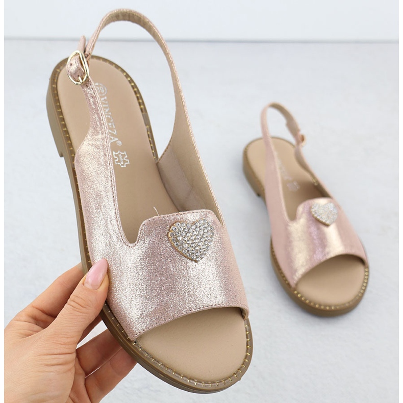 Vinceza Ravne ženske sandale sa zlatnom Vincezom 17384 zlatni 1