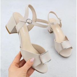 Ženske sandale na post elegantnom mesu -okrivljenom Sergio Leone SK806 bež 1