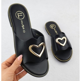 Ženski preklop s ukrasnim srcem crni filippo dk6909 crno 1