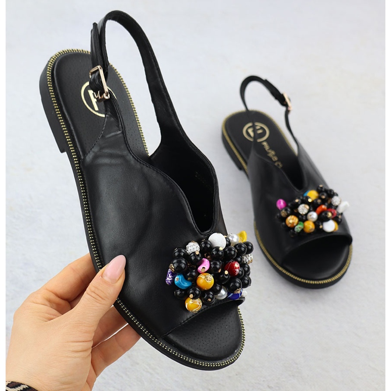 Ženske sandale s crnim perlicama Filippo DS6230 crna 1