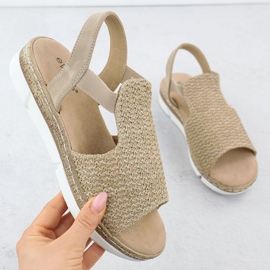 EVento Ženske sandale na platformi skliznule su bež 8828 bež 1
