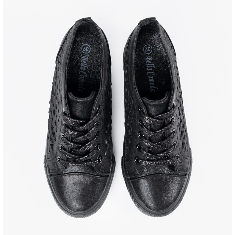 Shelvt Otvorene ženske klinove tenisice crna 1