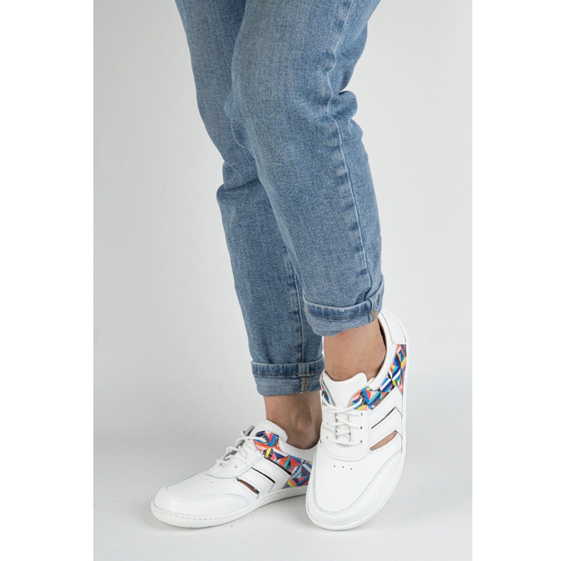 Bosonoge tenisice ženske kože minimalistička layla olivier bijela 2