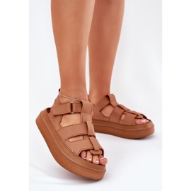 Inna Ženske sandale na platformi deve smeđa 2