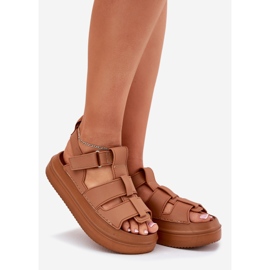 Inna Ženske sandale na platformi deve smeđa 1