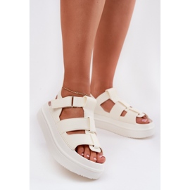 Inna Ženske sandale na platformi ECRU bijela 2