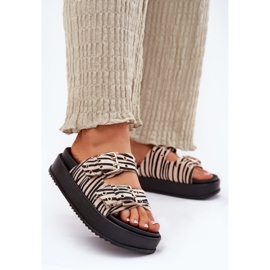 Inna Ženski klip s kopčama na platformi zebre bijela 2