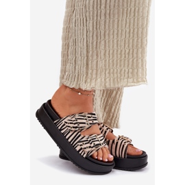 Inna Ženski klip s kopčama na platformi zebre bijela 1