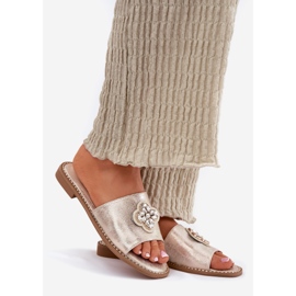 S.Barski Ženski jastuci s ravnim petom s ukrasnim detaljima S. Barski KV51-087 PLN zlatni 1