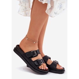 EVento Ženske papuče sa zlatnim kopčama crne kopče crna 1