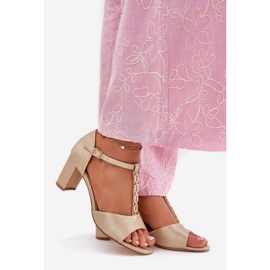 EVento Ženske sandale na poštu s ukrasnim ekonim pojasom zlatni 1