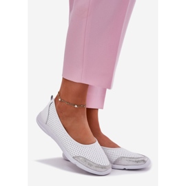 EVento Ženske kožne otvorene bijele balerine bijela 1