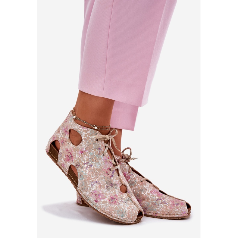 Kožne čizme s uzorkom Maciejka 03426-48 bež 1