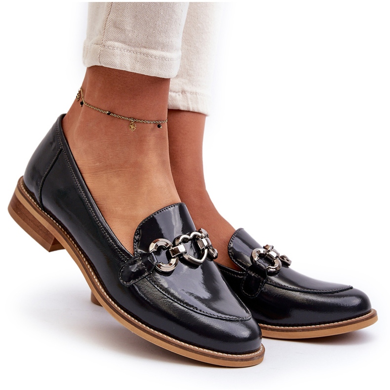 Laura Messi 2760 mornarsko plava kožna kožna lakirana kože 4