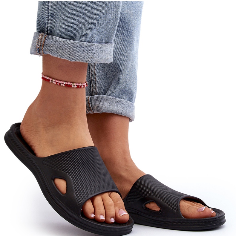 News Klasični ženski crni bazen flip flops crna 4
