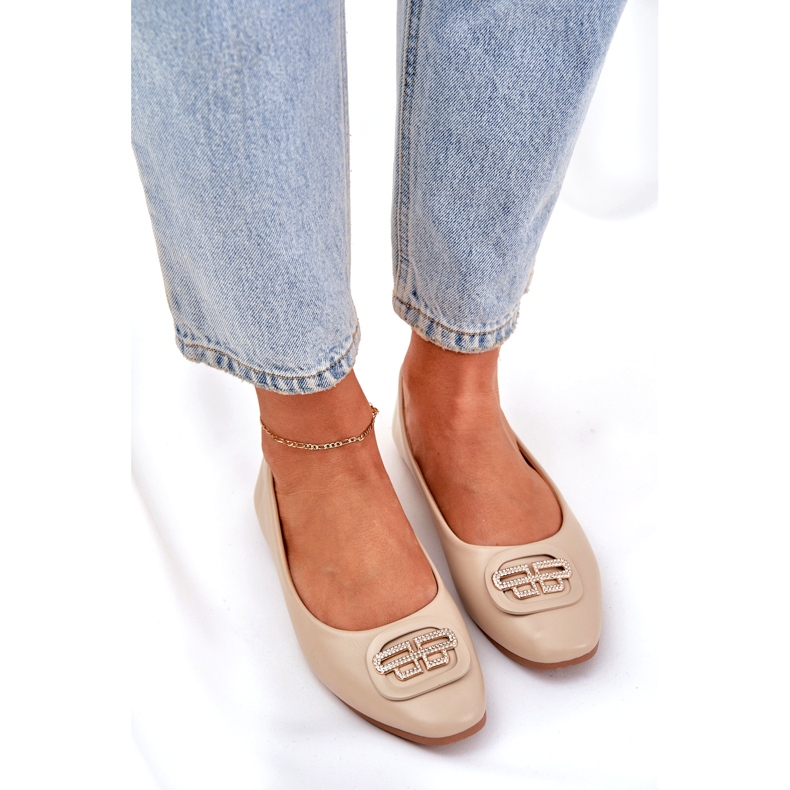 Seastar Ženske balerine na ravnom potplatu s ukrasom za 58p bež 3