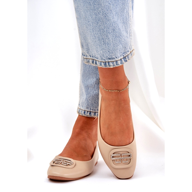 Seastar Ženske balerine na ravnom potplatu s ukrasom za 58p bež 2