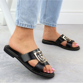 Crne ženske papuče s ornamentom crni Filippo crna 1