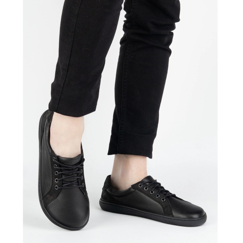 Olivier Muške cipele bosonoga minimalistička koža 909j crna 2