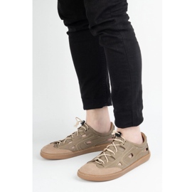 Muške bosonoge kožne cipele Olivier 320kz sa smeđom ventilacijom smeđa 1