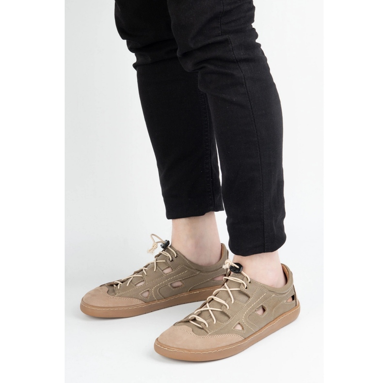 Muške bosonoge kožne cipele Olivier 320kz sa smeđom ventilacijom smeđa 1