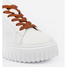 Shelvt Bijele ženske tenisice smeđe umetke bijela 2