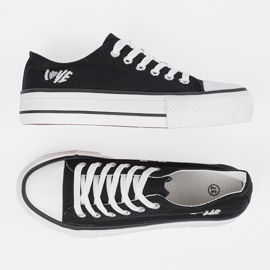 Shelvt Crne tenisice s natpisom ljubavi žene crno 2