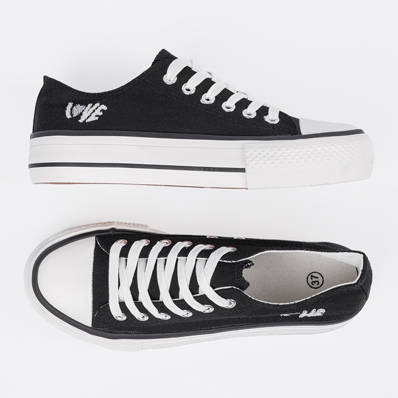 Shelvt Crne tenisice s natpisom ljubavi žene crna 2