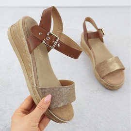 Ženske sandale za smeđe klinove Sergio Leone SK-204 smeđa 1