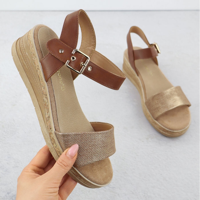 Ženske sandale za smeđe klinove Sergio Leone SK-204 smeđa 1