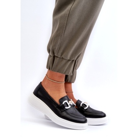 S.Barski Ženske kožne natikače na platformi carne S. Barski lr720 s ukrasom crna 1