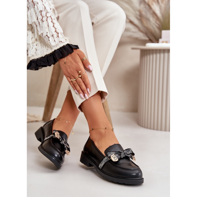 Ženske mokasine s mašnom S.Barski HY42-331 crne crna 4