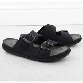 Kožne udobne muške papuče s kopčama crne T.Sokolski Fs M01 crna 2