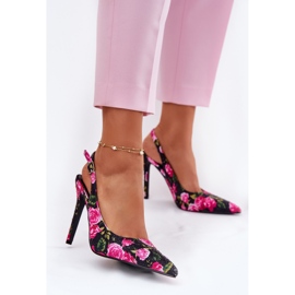 Inna Ukrašene sandale na visokoj peti u crnim ružama crna 2