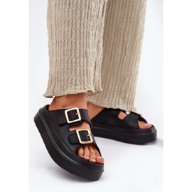 Inna Ženski klip na platformi s zlatnim stezaljkama crnim crna 2