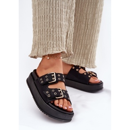 Inna Ženski klip s stezaljkama na platformi crno crna 2