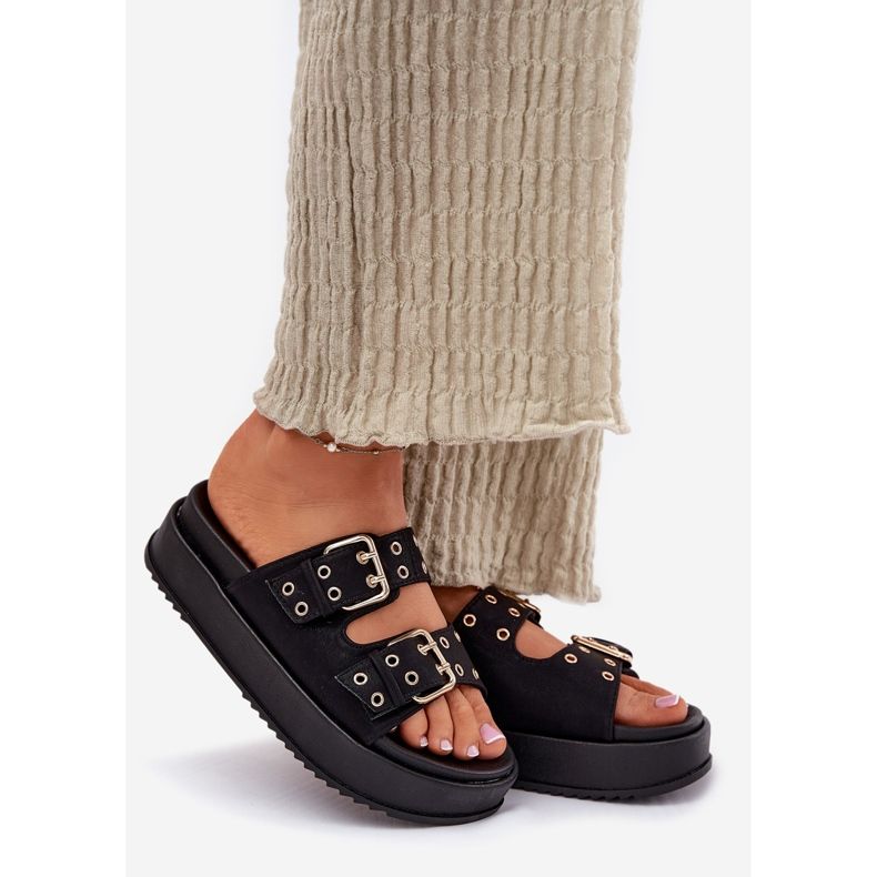 Inna Ženski klip s stezaljkama na platformi crno 1