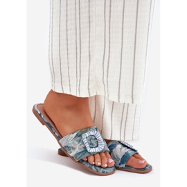 Inna Ravne ženske flip jahure s ukrasnom plavom kopč plava 1