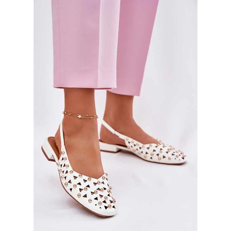 Inna Ukrašeni ravni -balerine s bijelim slovima bijela 2