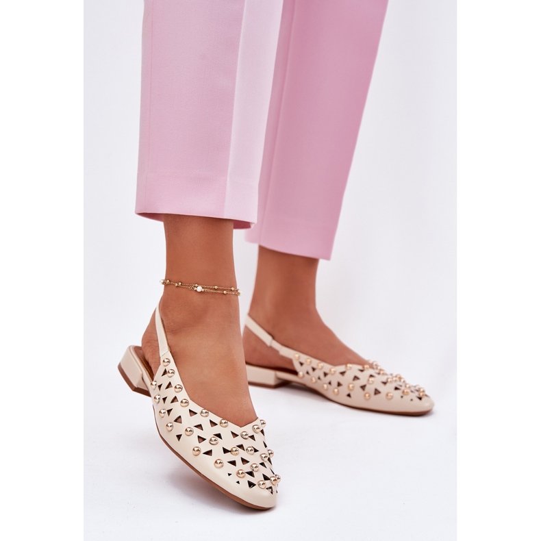 Inna Ukrašeni ravni -balerine su bež 2