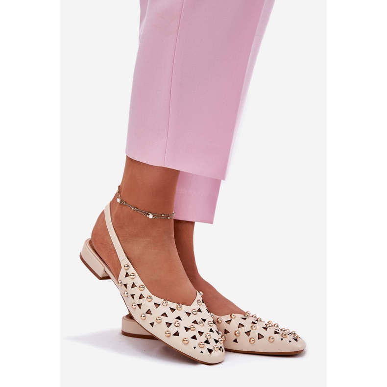 Inna Ukrašeni ravni -balerine su bež 1