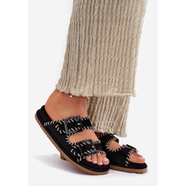 Inna Ženski klip s kopčama i ukrasnim crnim granatiranjem crna 1